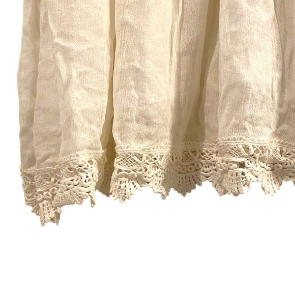 Nasty Gal Raga White Crochet Lace Cotton Off The Shoulder Dress with Embroided L - Picture 3 of 5